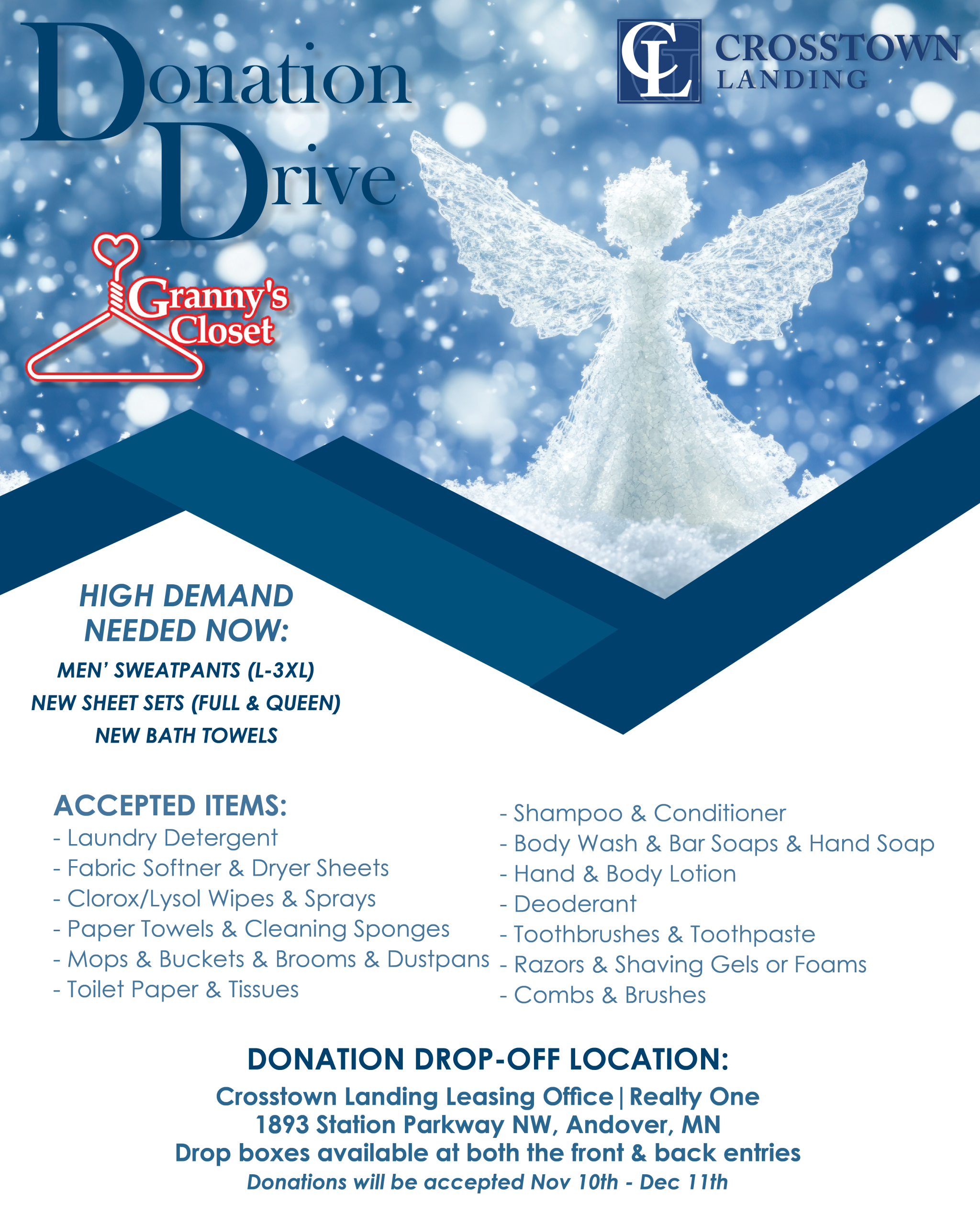 Crosstown Landing Granny's Closet Donation Drive